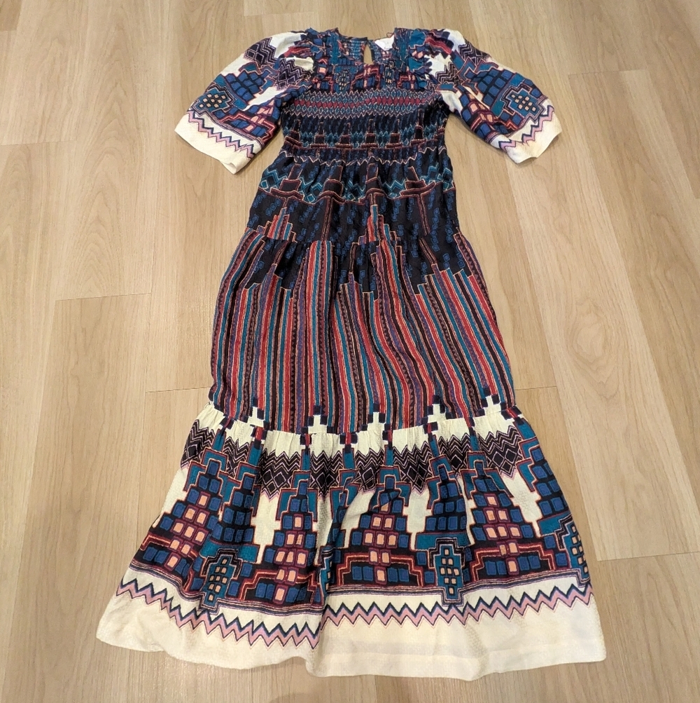 Ba&Sh Maxi Dress Abstract Pattern Size 0